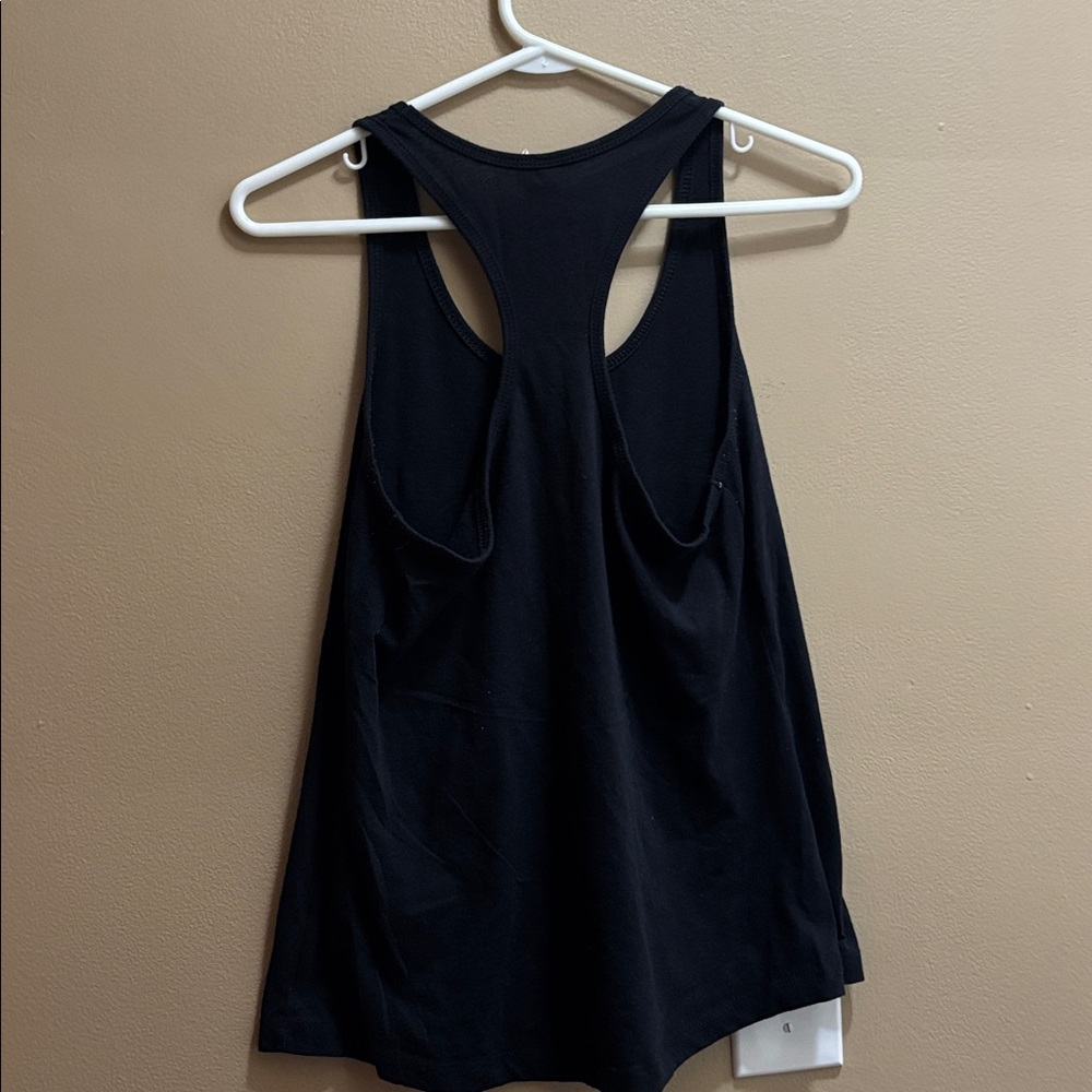 Black Tank Top with Silver Text - Picture 2 of 2